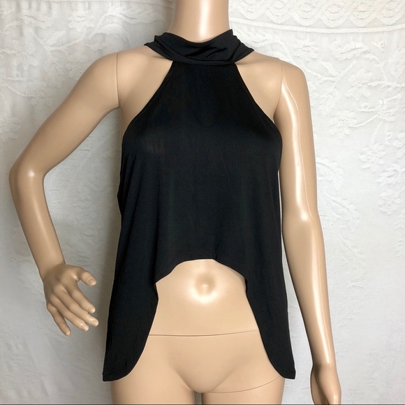 Boutique Tops - 🎉Host Pick🎉 Black High Low Choker Top